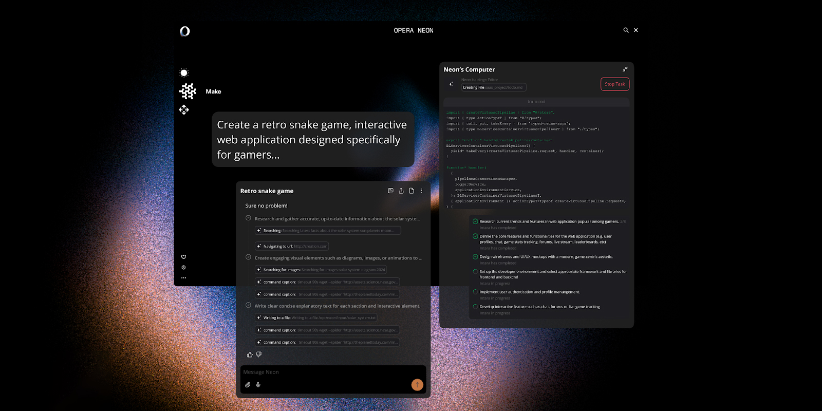 Opera представила Neon &mdash; браузер с&nbsp;ИИ, который делает всю работу за пользователя